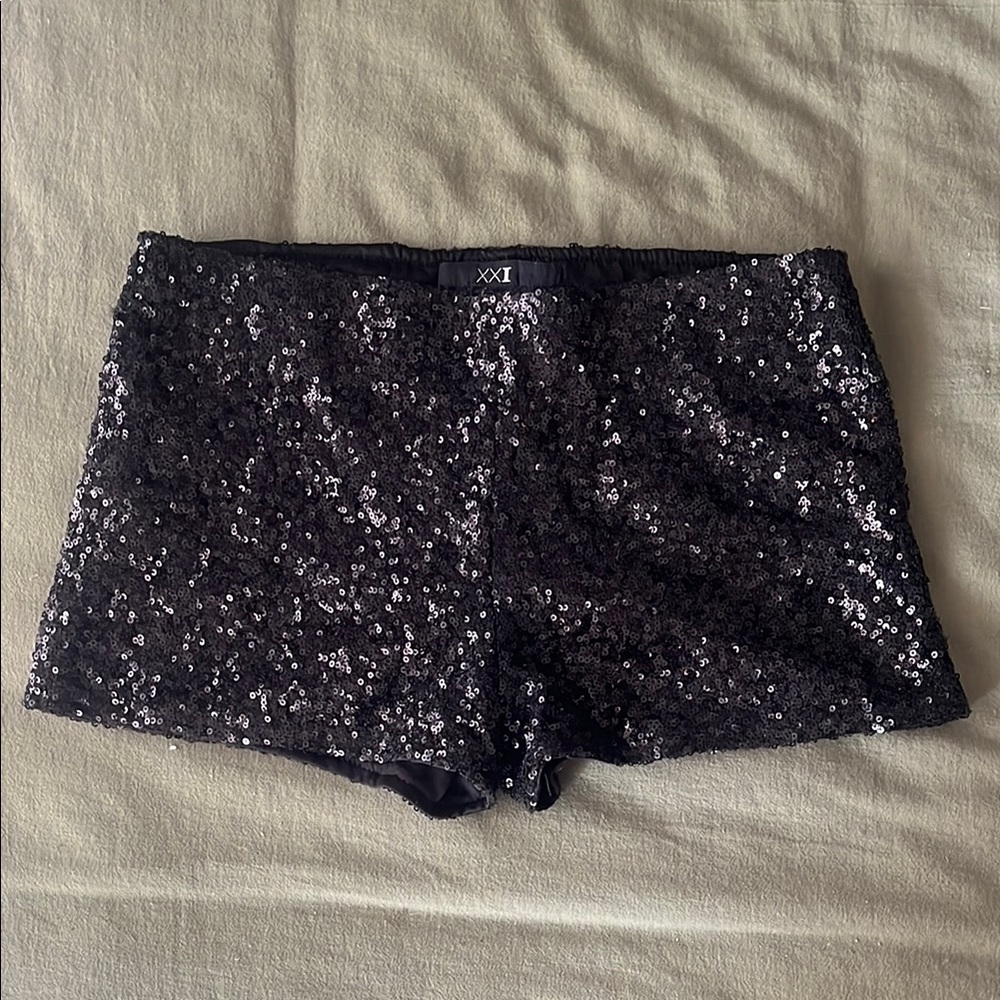 Sequin Black Shorts